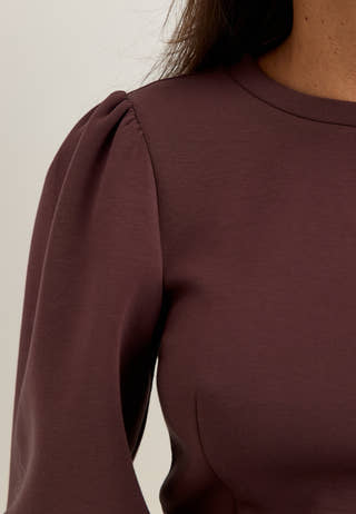 Shaped Puff Sleeve Top Purple