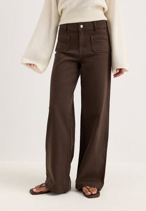Frankie Front Pocket Jeans Brown