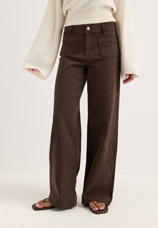Frankie Front Pocket Jeans Brown