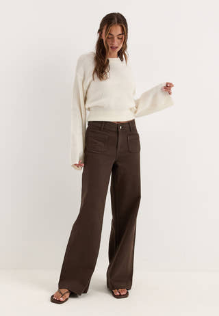 Frankie Front Pocket Jeans Brown