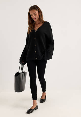 Chunky Knitted Cardigan Black