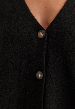 Chunky Knitted Cardigan Black