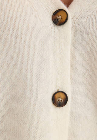 Chunky Knitted Cardigan White