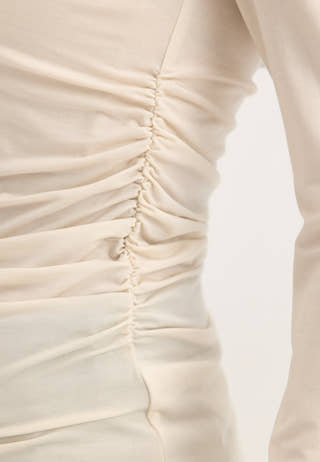 Asymmetric Long Sleeve Top White