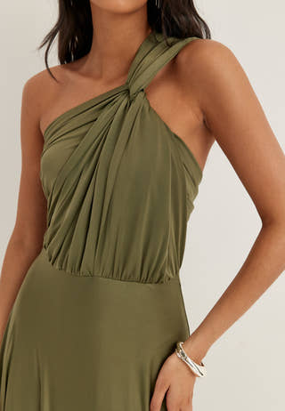 Multi Tie Soft Gown Green