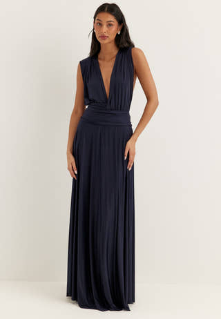 Multi Tie Soft Gown Blue