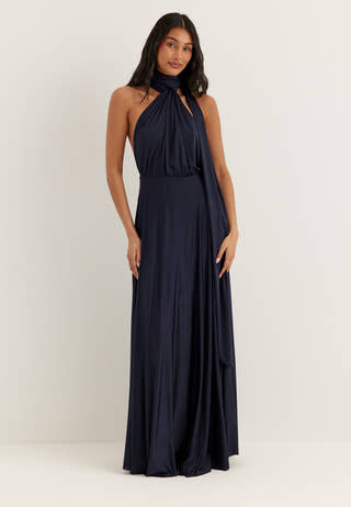 Multi Tie Soft Gown Blue