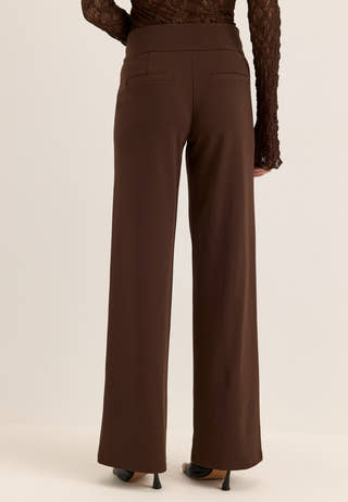 Soft Suit Wide Trousers Brown
