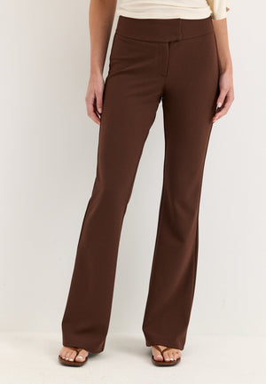 Soft Suit Flared Trousers Brown