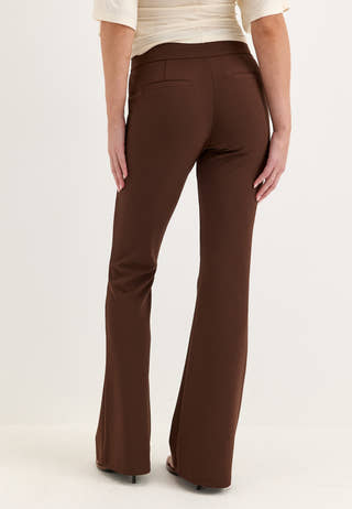 Soft Suit Flared Trousers Brown