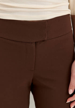 Soft Suit Flared Trousers Brown