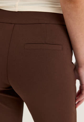 Soft Suit Flared Trousers Brown