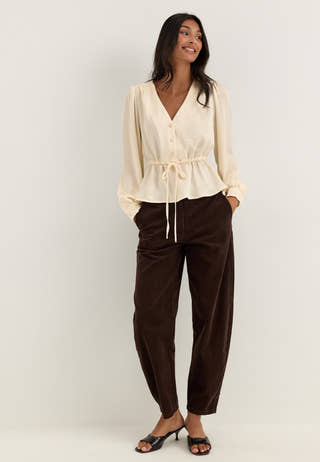 Satin Puff Sleeve Blouse White