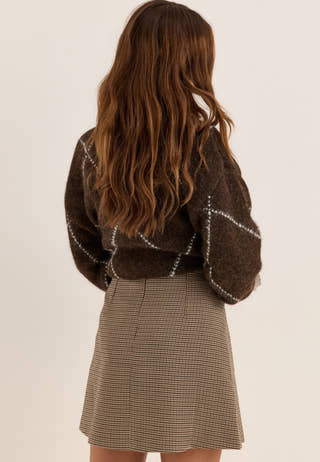 Tailored Check Mini Skirt Patterned