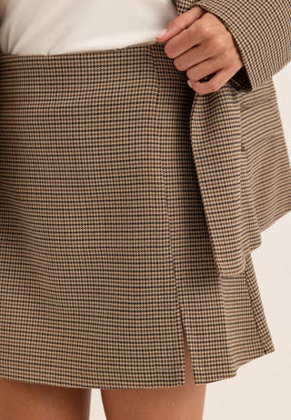 Tailored Check Mini Skirt Patterned