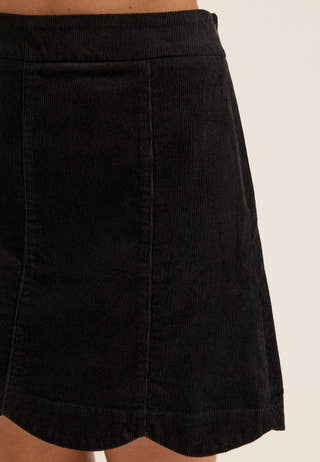 Corduroy Mini Skirt Black