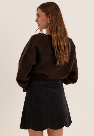 Corduroy Mini Skirt Black