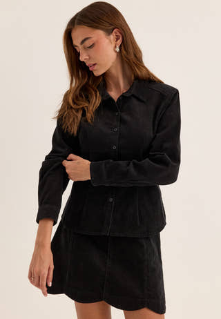 Corduroy Mini Skirt Black