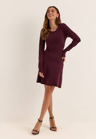Knitted Short Dress Red