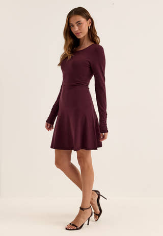 Knitted Short Dress Red