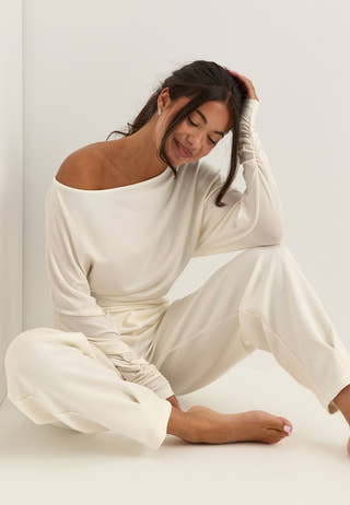Modal Batwing LS Top White
