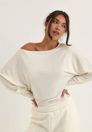 Modal Batwing LS Top White