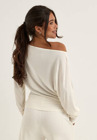 Modal Batwing LS Top White