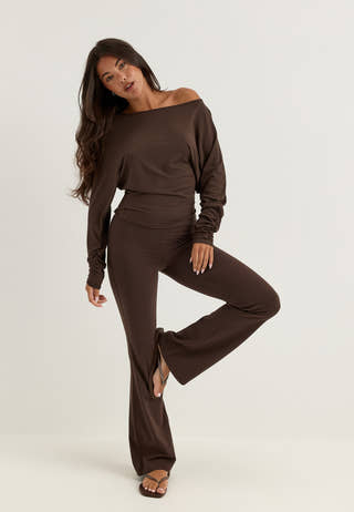 Modal Batwing LS Top Brown