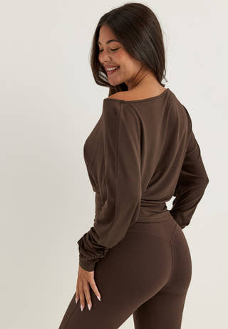 Modal Batwing LS Top Brown