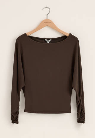 Modal Batwing LS Top Brown