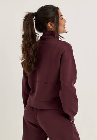 High Collar Half Zip Sweater Purple