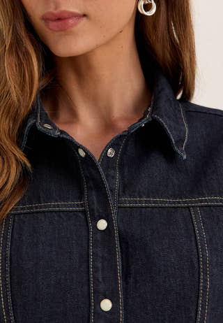 Denim Mini Dress Blue