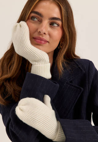Wool Blend Knitted Mittens