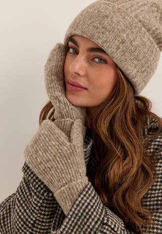 Wool Blend Knitted Mittens