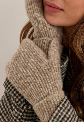 Wool Blend Knitted Mittens