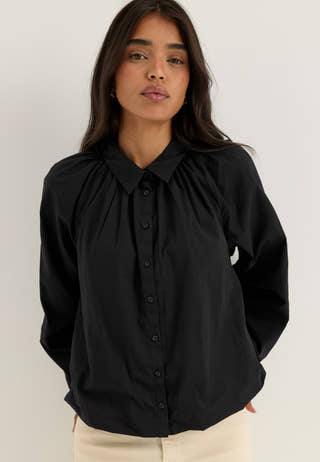 Balloon Cotton Shirt Black