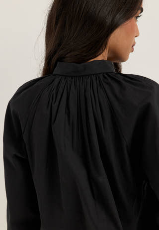 Balloon Cotton Shirt Black