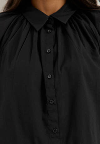 Balloon Cotton Shirt Black