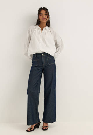 Balloon Cotton Shirt White
