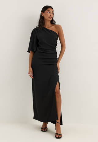 Ruched One Shoulder Maxi Dress