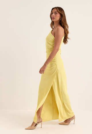 Ruched One Shoulder Maxi Dress