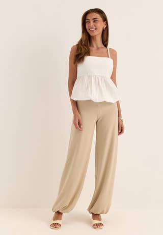Soft Balloon Pants Beige