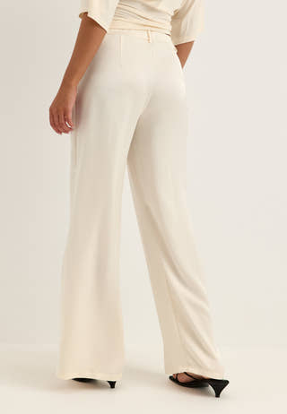 Satin Trousers White