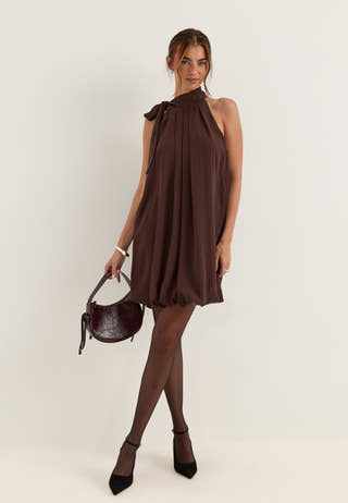 Balloon Tie Dress Purple