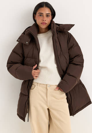 Padded Down Jacket Brown
