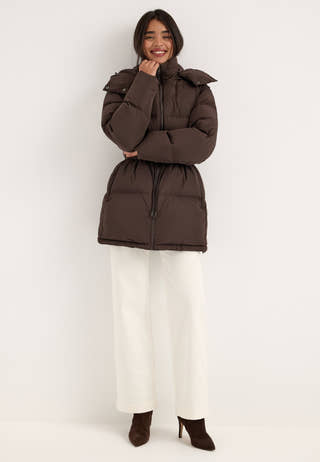 Padded Down Jacket Brown