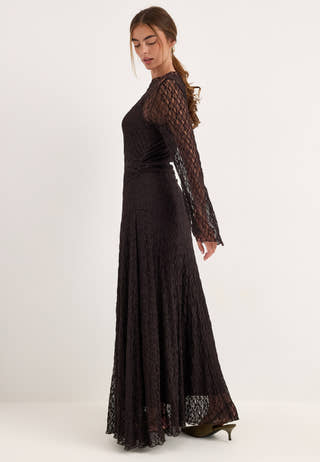 Lace Ankle Dress Brown