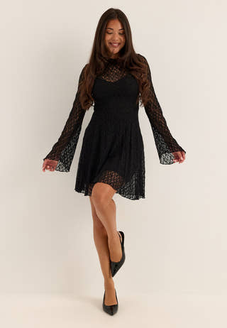 Lace Mini Dress Black