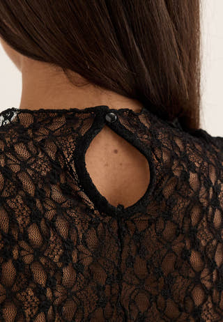 Lace Mini Dress Black
