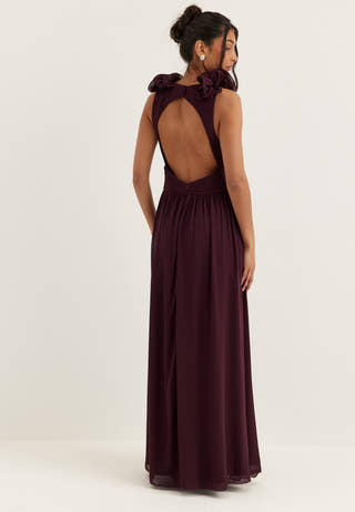 Frill Ruffle Chiffon Gown Purple